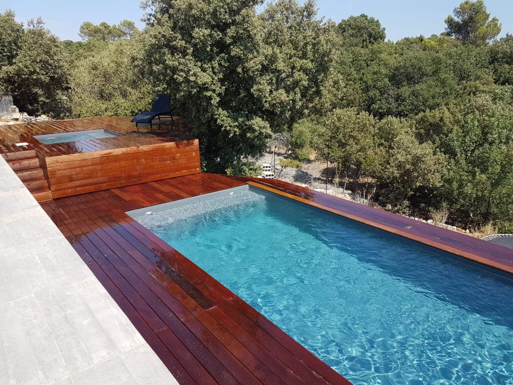Double piscine bois hors-sol
