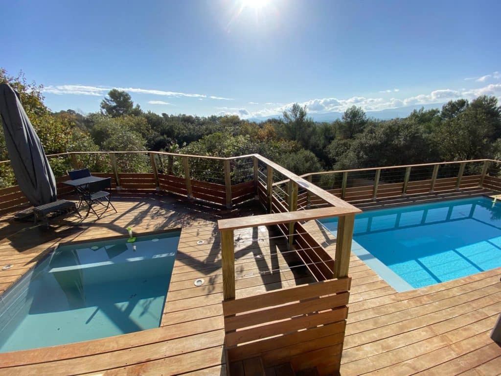 Double piscine bois hors-sol