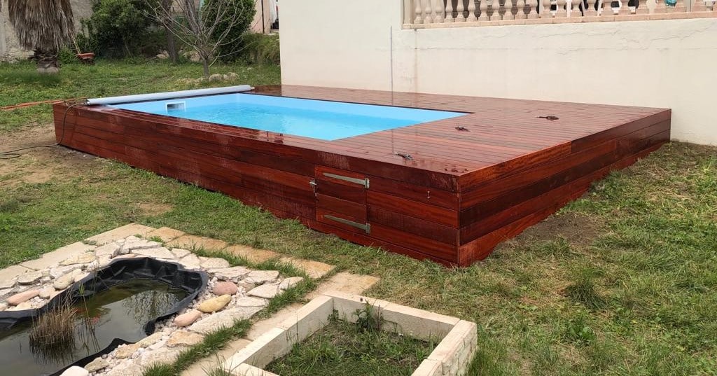 piscine bois avec coffrage en bois exotique
